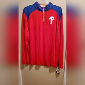 MLB Philadelphia Phillies Mens 3XL Long Sleeve 1/4 Zip Pullover Jacket